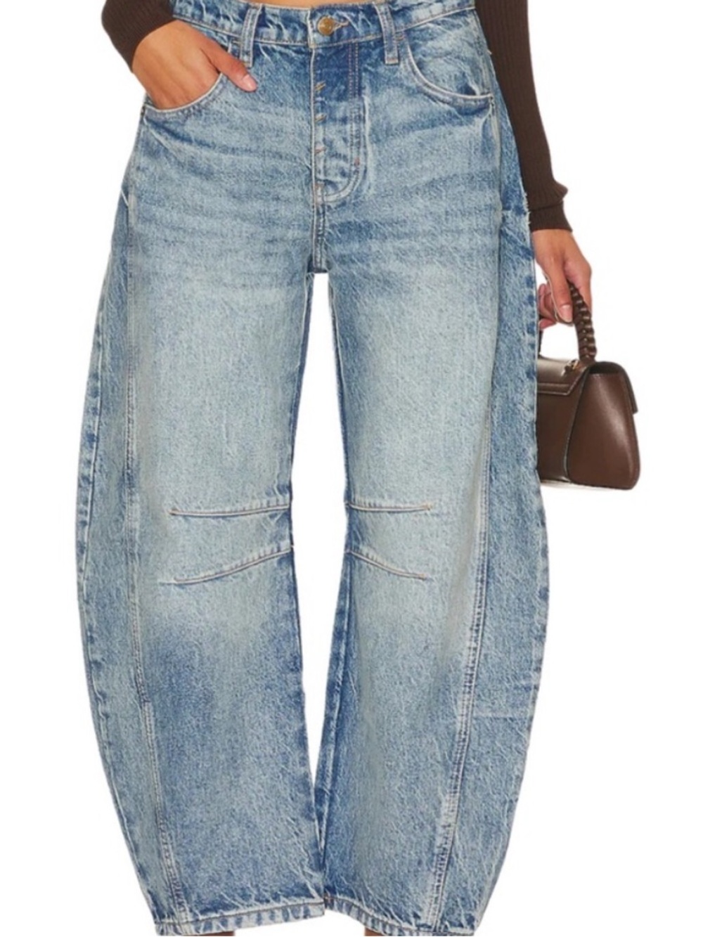 NEW Free People Lucky You mid rise barrel jeans - Picture 2 of 8